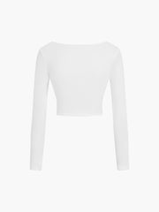 Twist Long Sleeve Crop Shirt