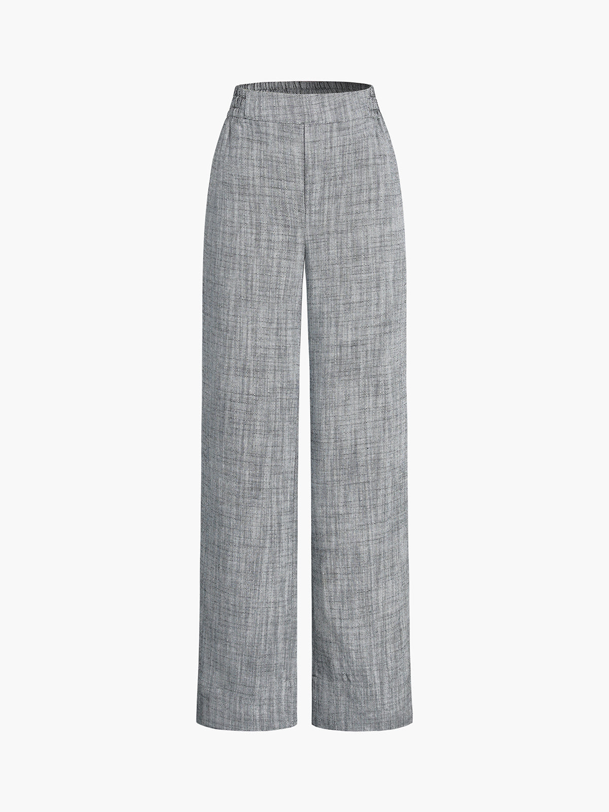 Herringbone Pockets Wide Leg Pants