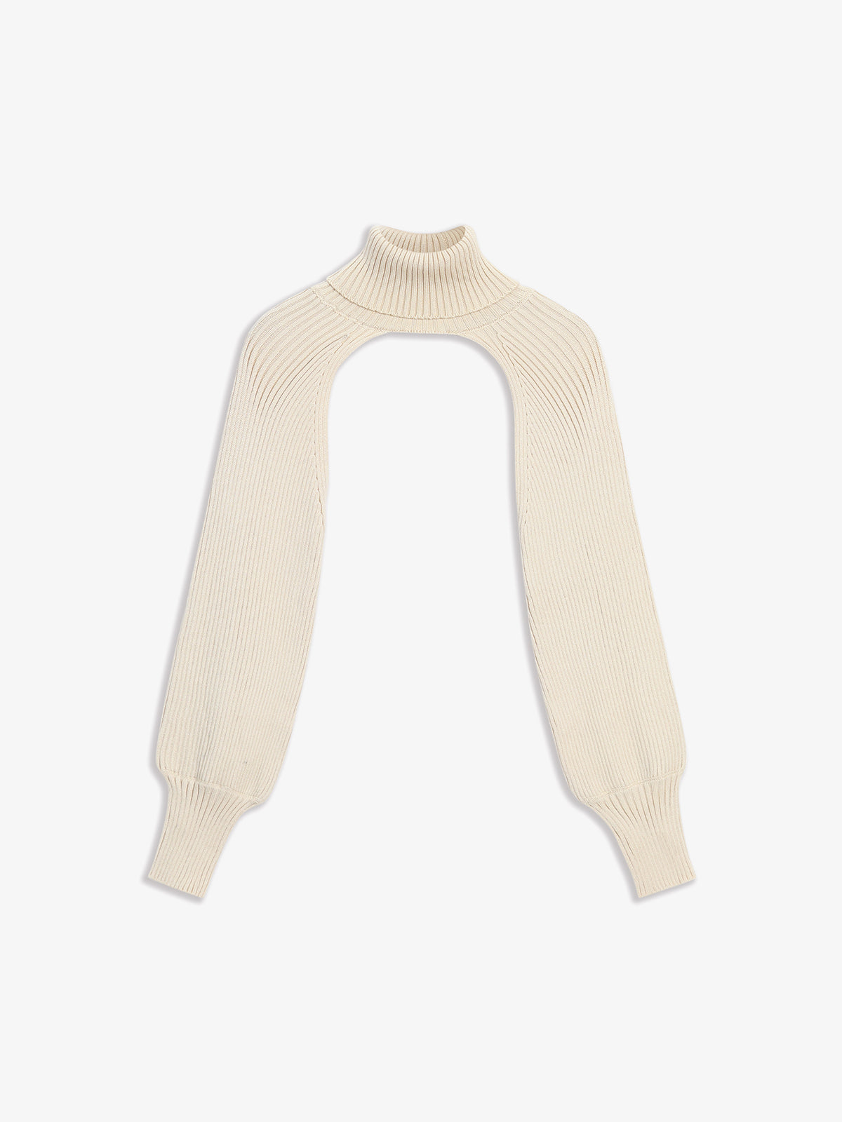 Cream Turtleneck Halter Bolero