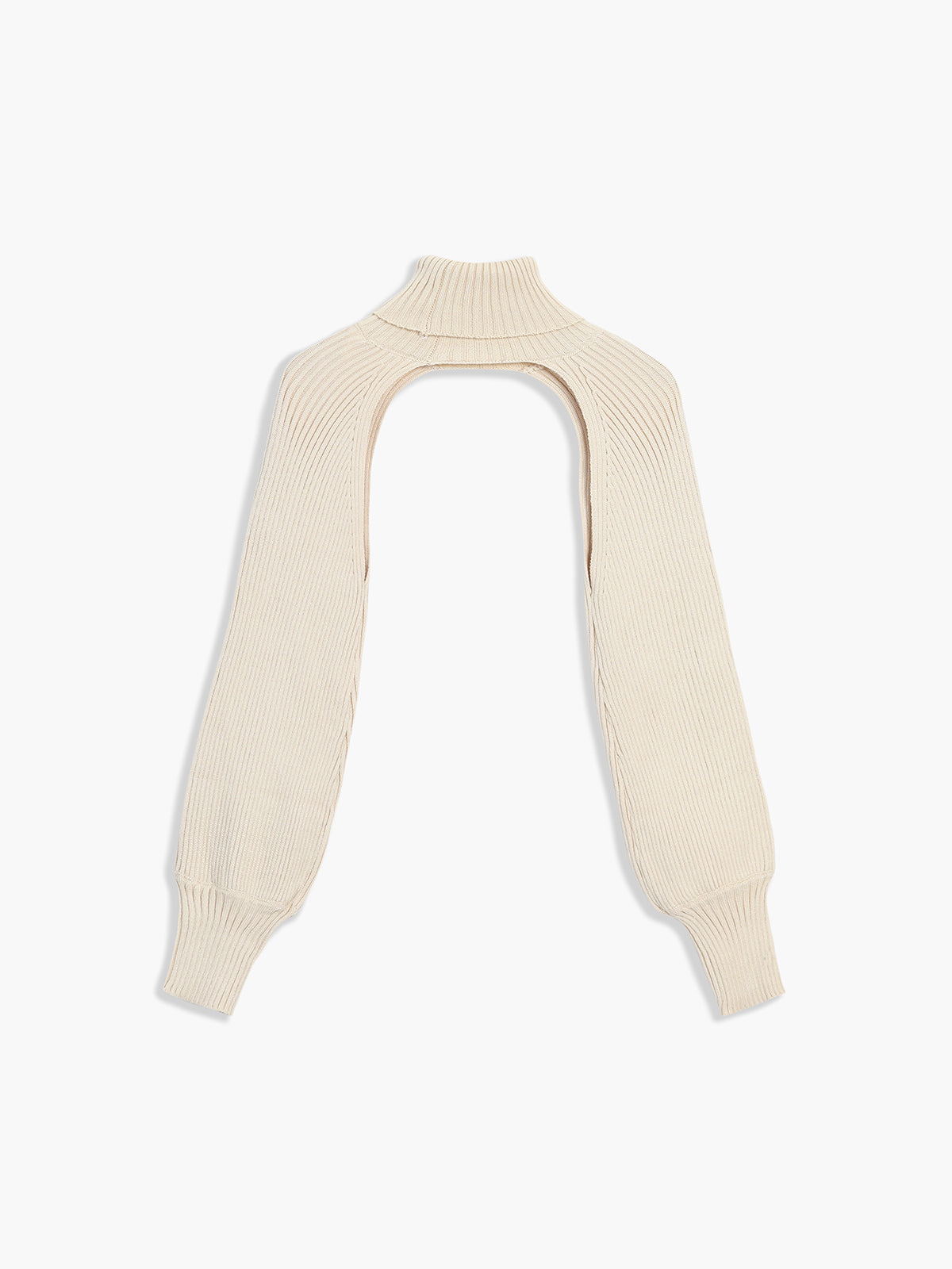 Cream Turtleneck Halter Bolero