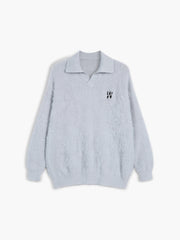 Whitney Fuzzy Polo Sweater