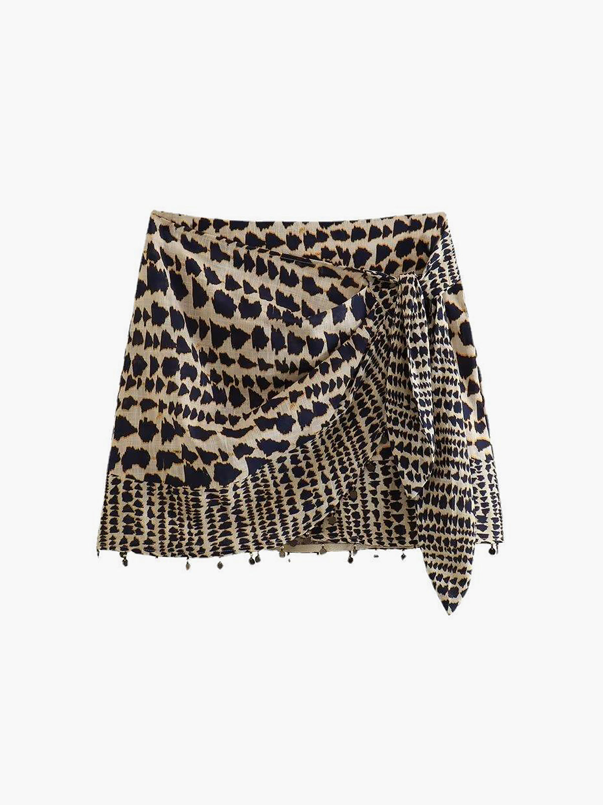 Leopard Print Wrap Tied Skirt