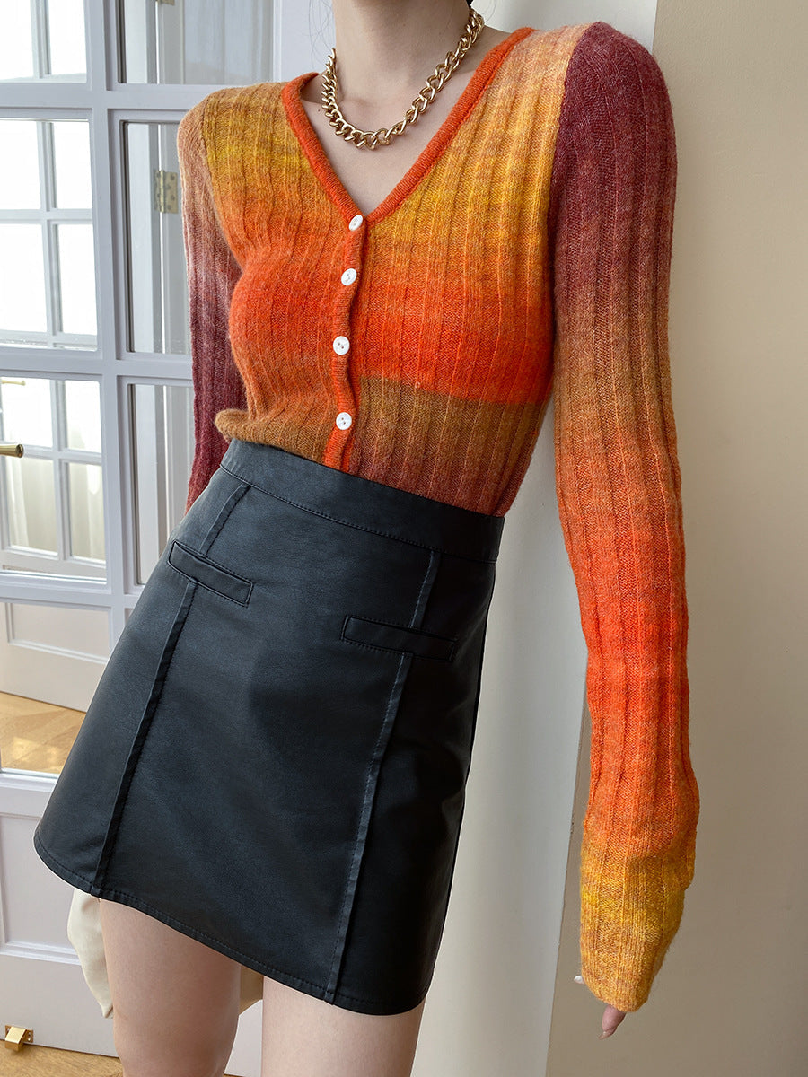 Ombre Maple Cardigan