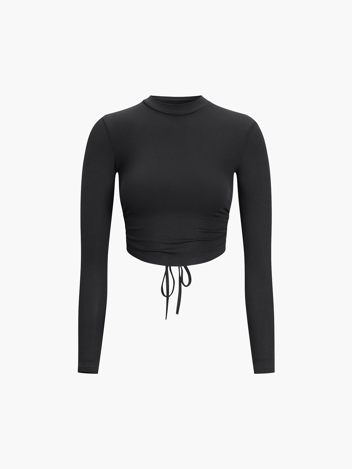 Tie Back Long Sleeve Crop Shirt