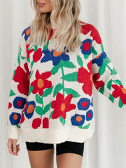 Floral Charm Oversized Sweater