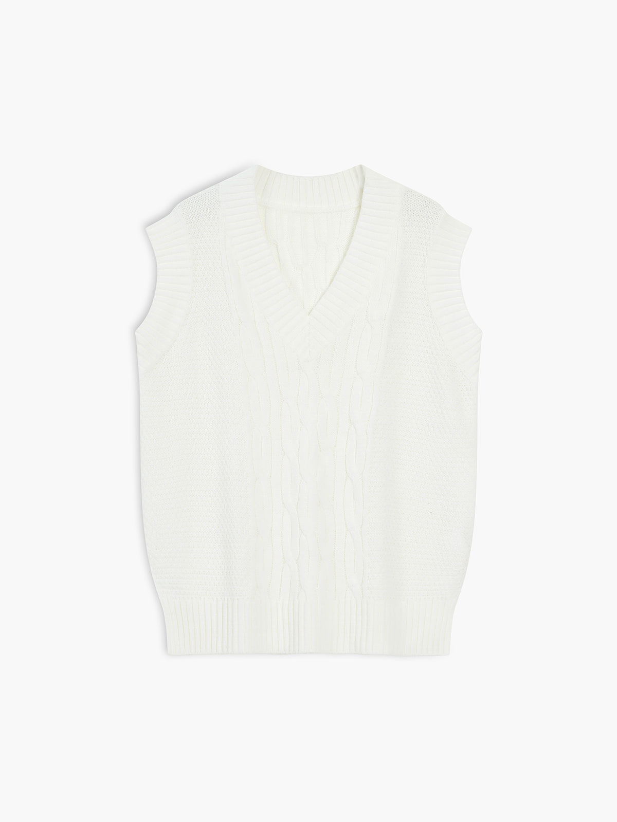 Cream Cable Knit Sweater Vest