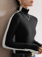 Double Sided Colorblock Long Sleeve Knit Top