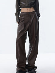 Meet You There Faux Leather Wide Leg Pants