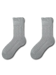 Eyelet Mid Calf Socks