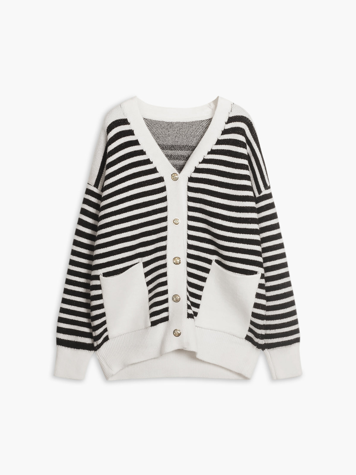 Stripe Oversized Long Cardigan