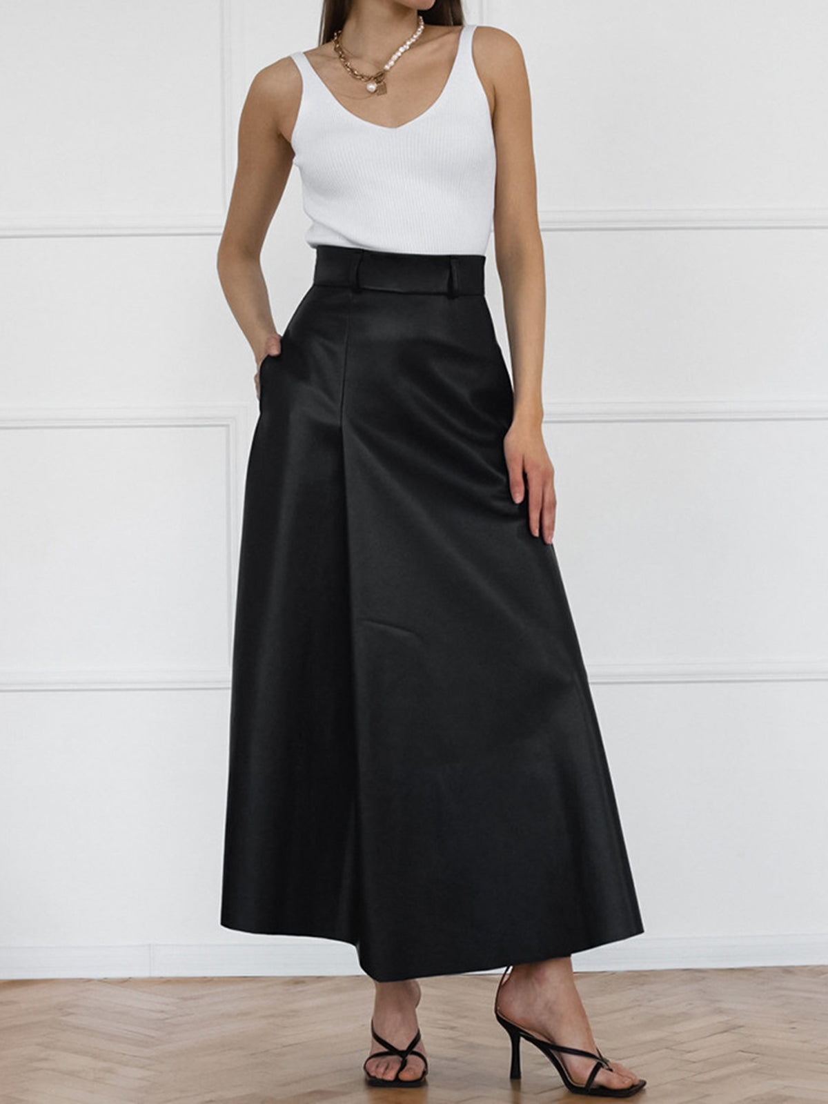 Effortless Faux Leather Maxi Skirt