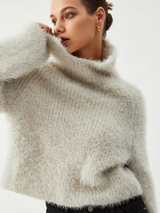 Turtleneck Fuzzy Sweater