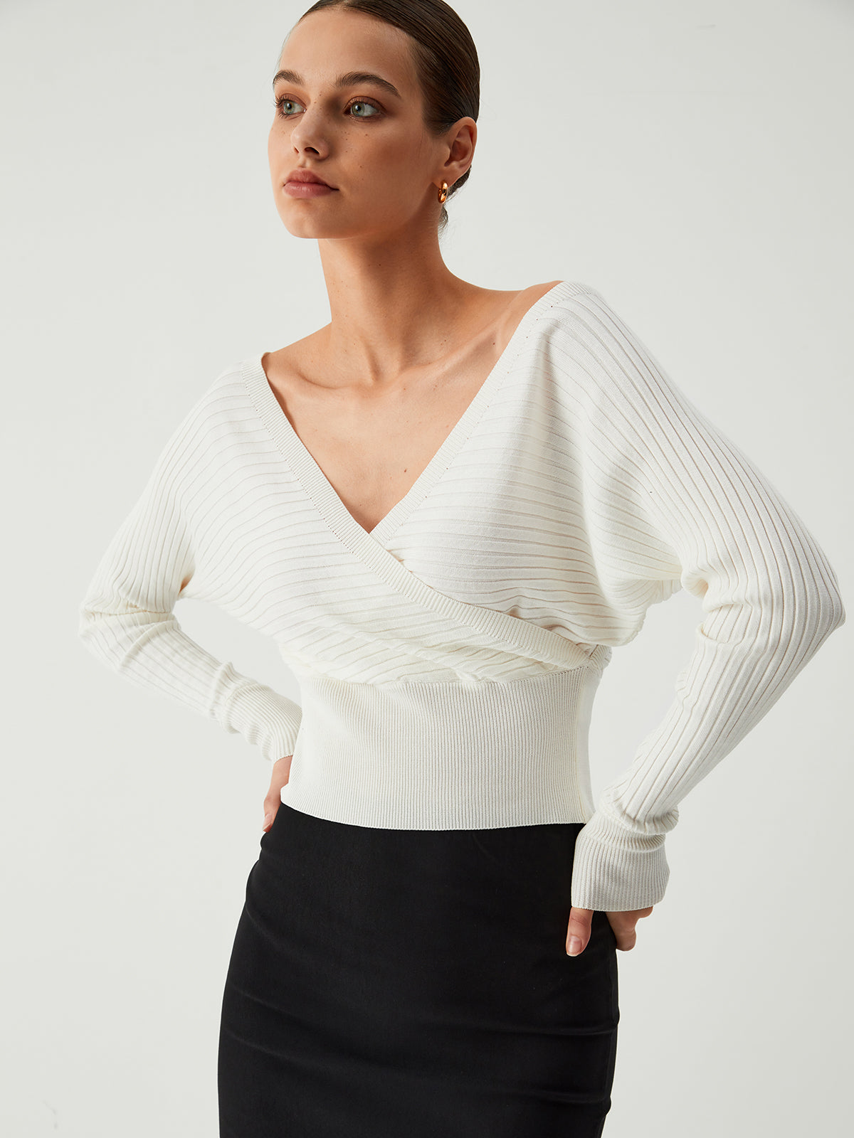 Snowflake Knit Wrap Top