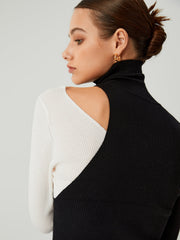 Future Forward Two Tone Turtleneck Sweater