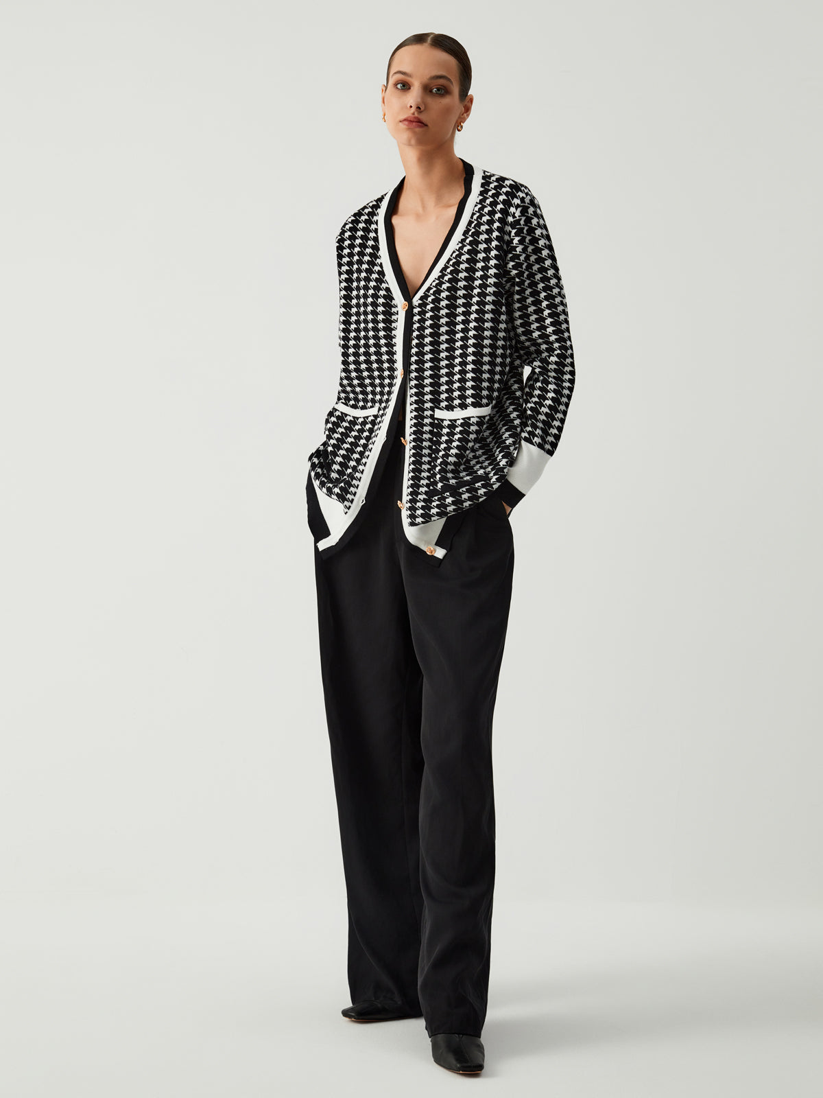 Leisure Houndstooth Cardigan