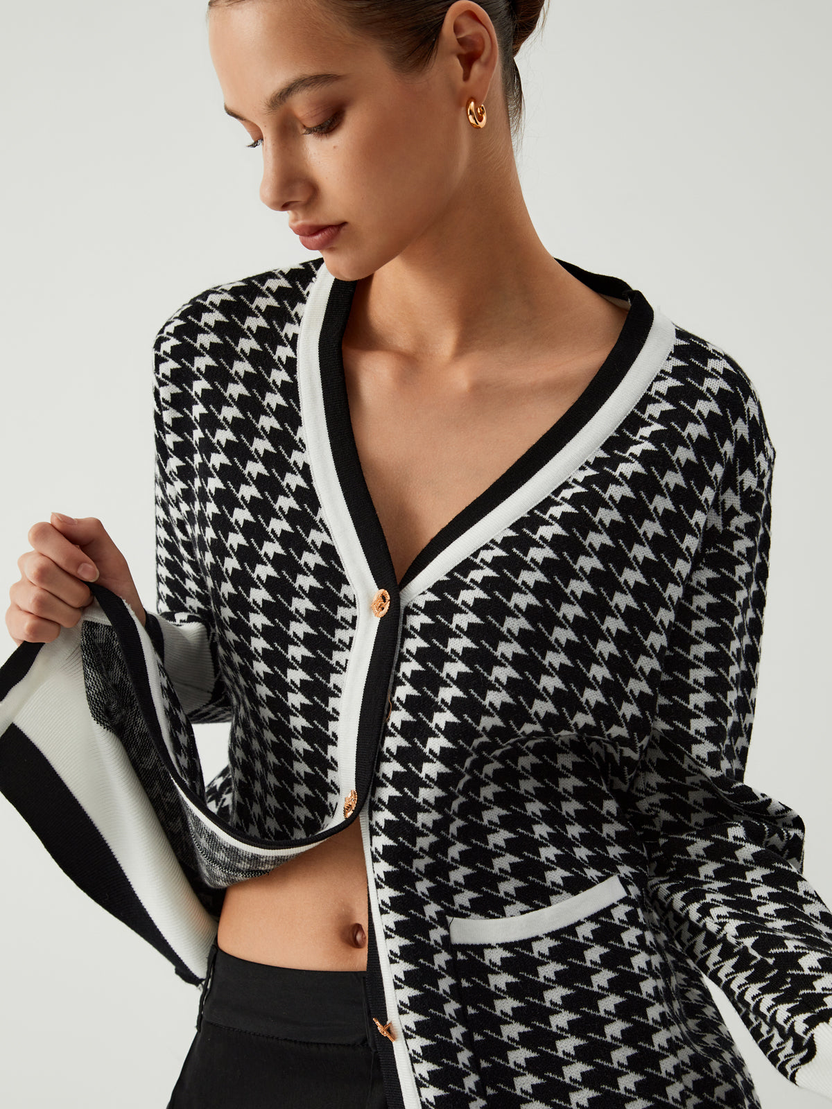 Leisure Houndstooth Cardigan