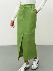 Greeness Maxi Slit Skirt