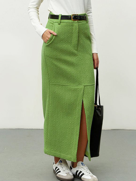 Greeness Maxi Slit Skirt