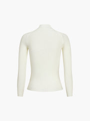 Vanilla Mock Neck Cutout Long Sleeve Knit Top