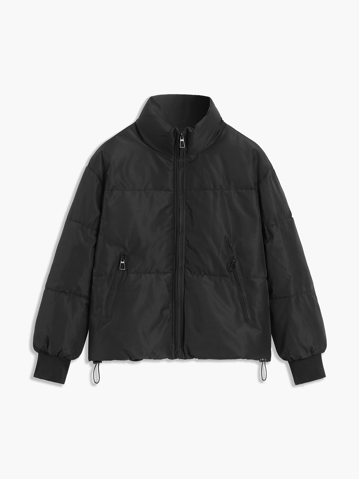 Stand Collar Zip Up Puffer Coat