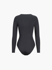 Rib Cutout Long Sleeve Bodysuit