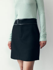 Say My Name Patchwork Waistband Skirt