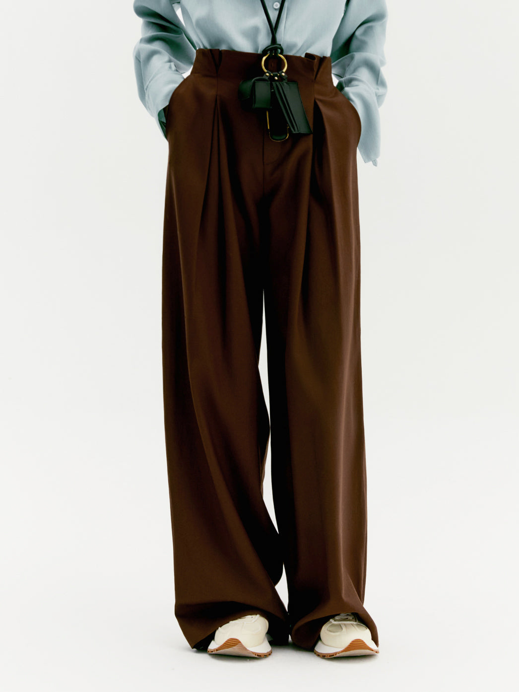 Caramel Pleat Wide Leg Pants