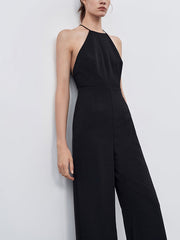 Clearly Into You Open Back Halter Jumpsuit