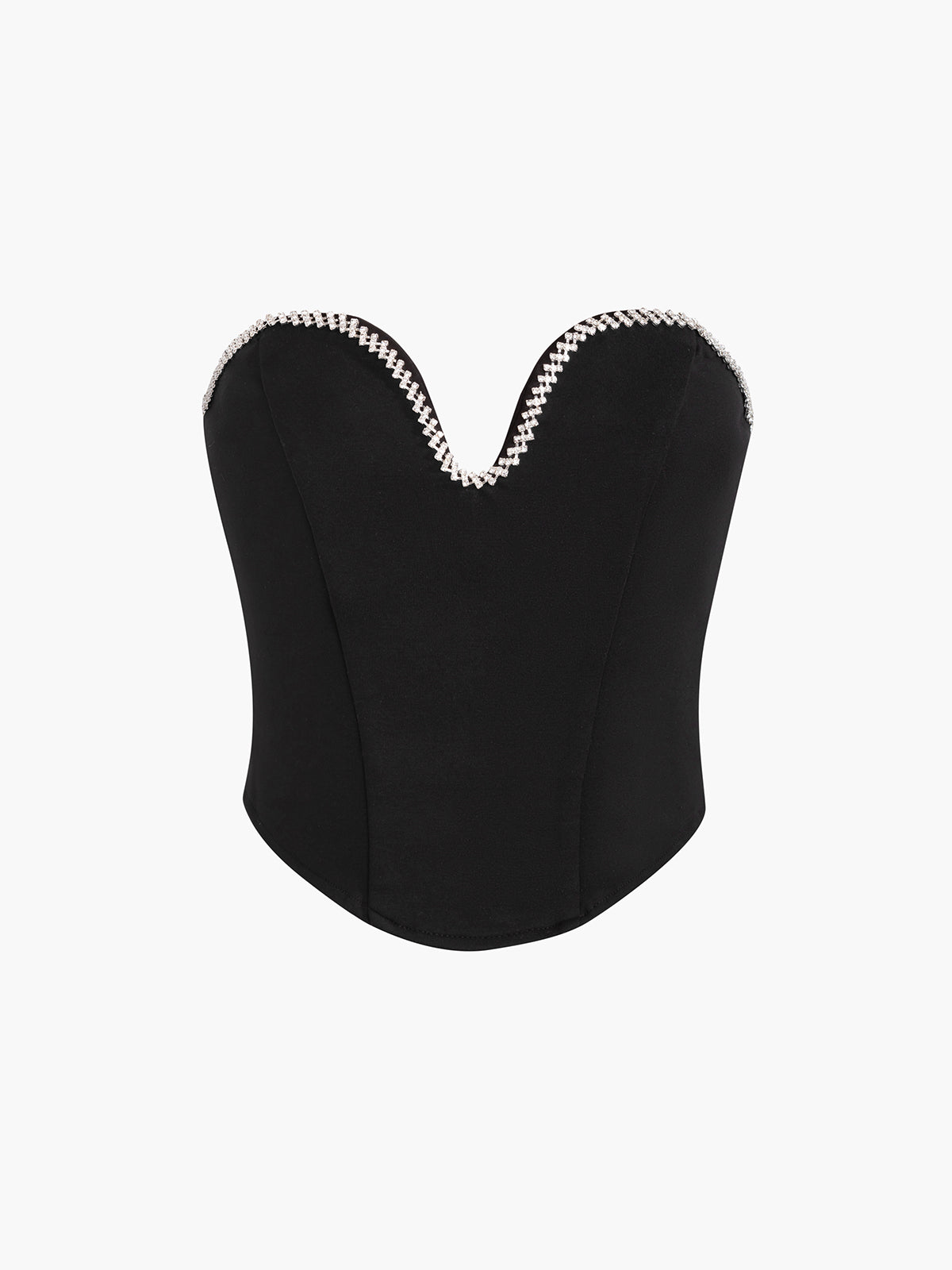 Diamante Sweetheart Crop Corset Tube Top