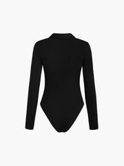 Zip Front Rib Polo Bodysuit