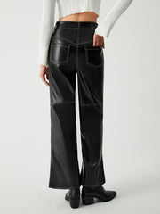 Triggered Leather Slit Pants