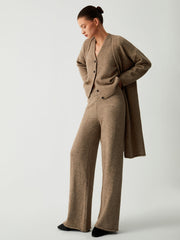 Leisure Long Cardigan Three Piece Pants Set