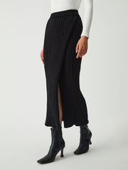 She's Effortless Rib Slit Skirt