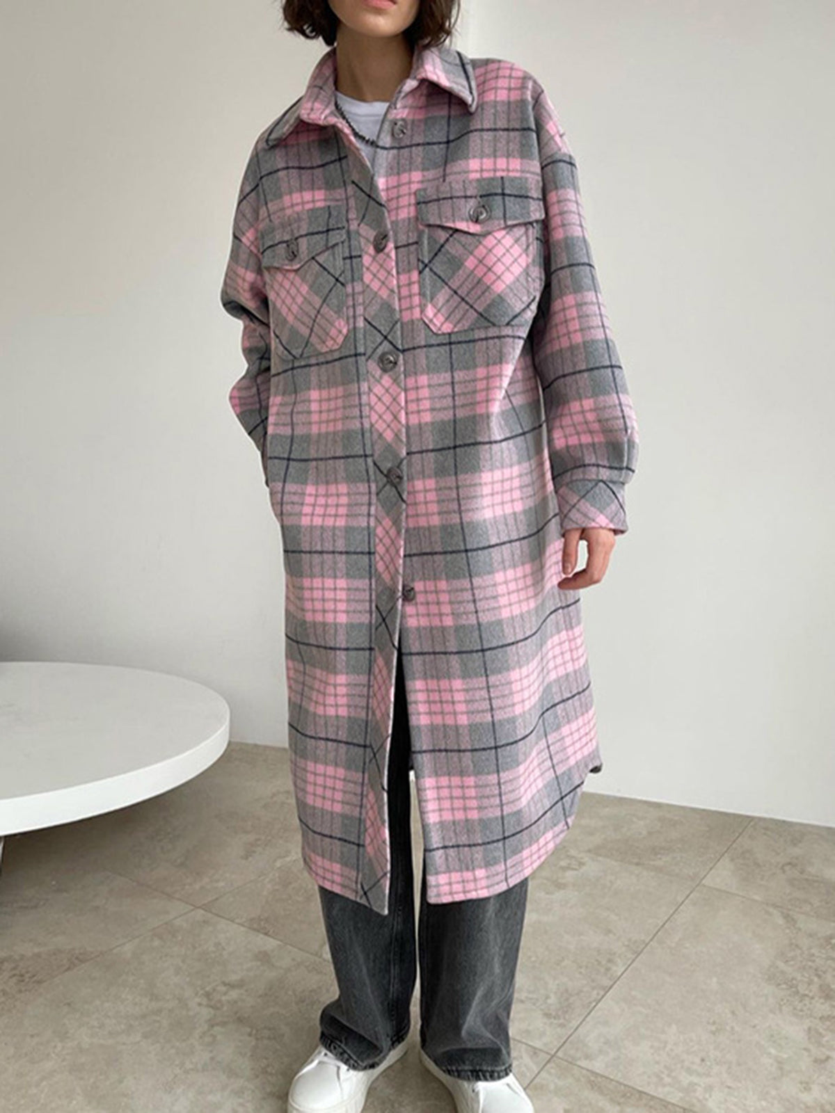 Perfect Symphony Plaid Long Jacket