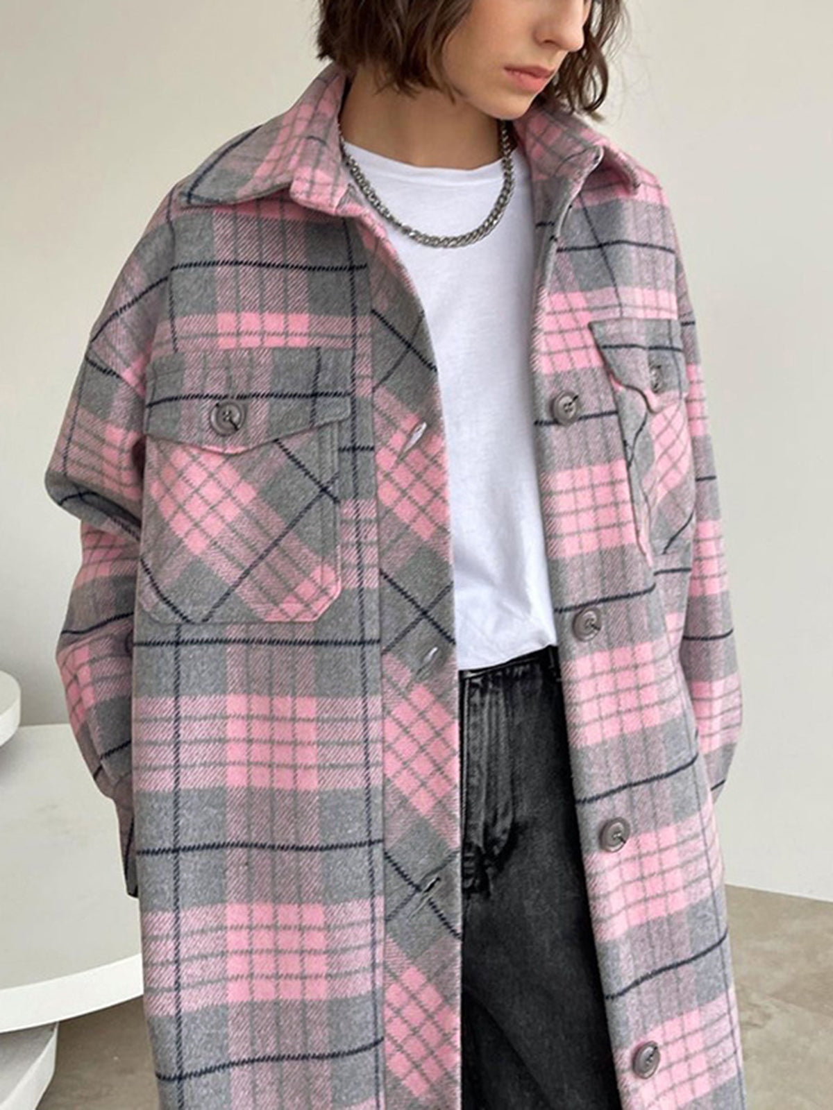 Perfect Symphony Plaid Long Jacket