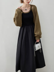 Essential Two Piece Bolero Long Sweater Dress