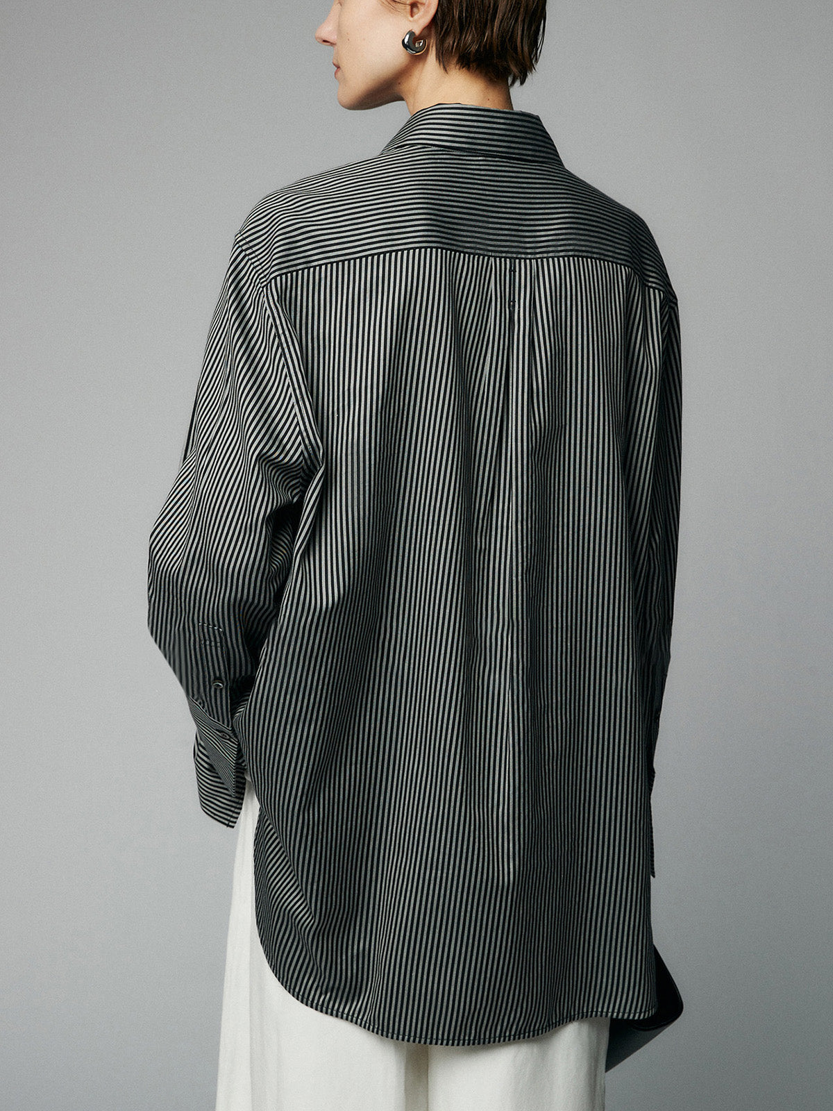 Two Way Zip Pinstripe Shirt