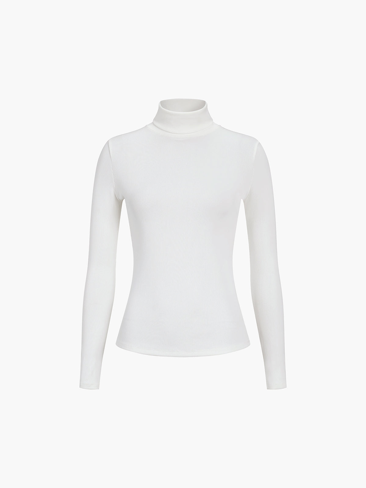 Solid Rib Mock Neck Long Sleeve Shirt