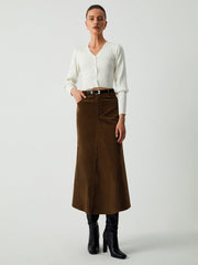 Maple Corduroy Midi Skirt