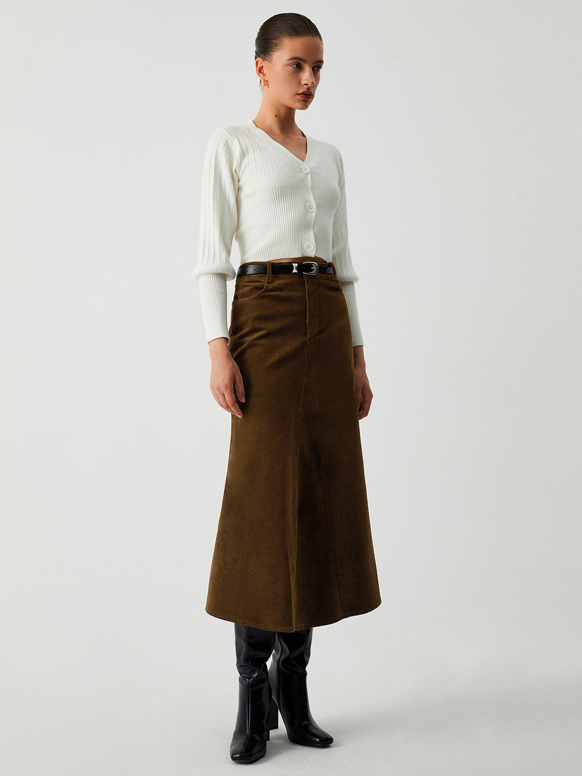 Maple Corduroy Midi Skirt