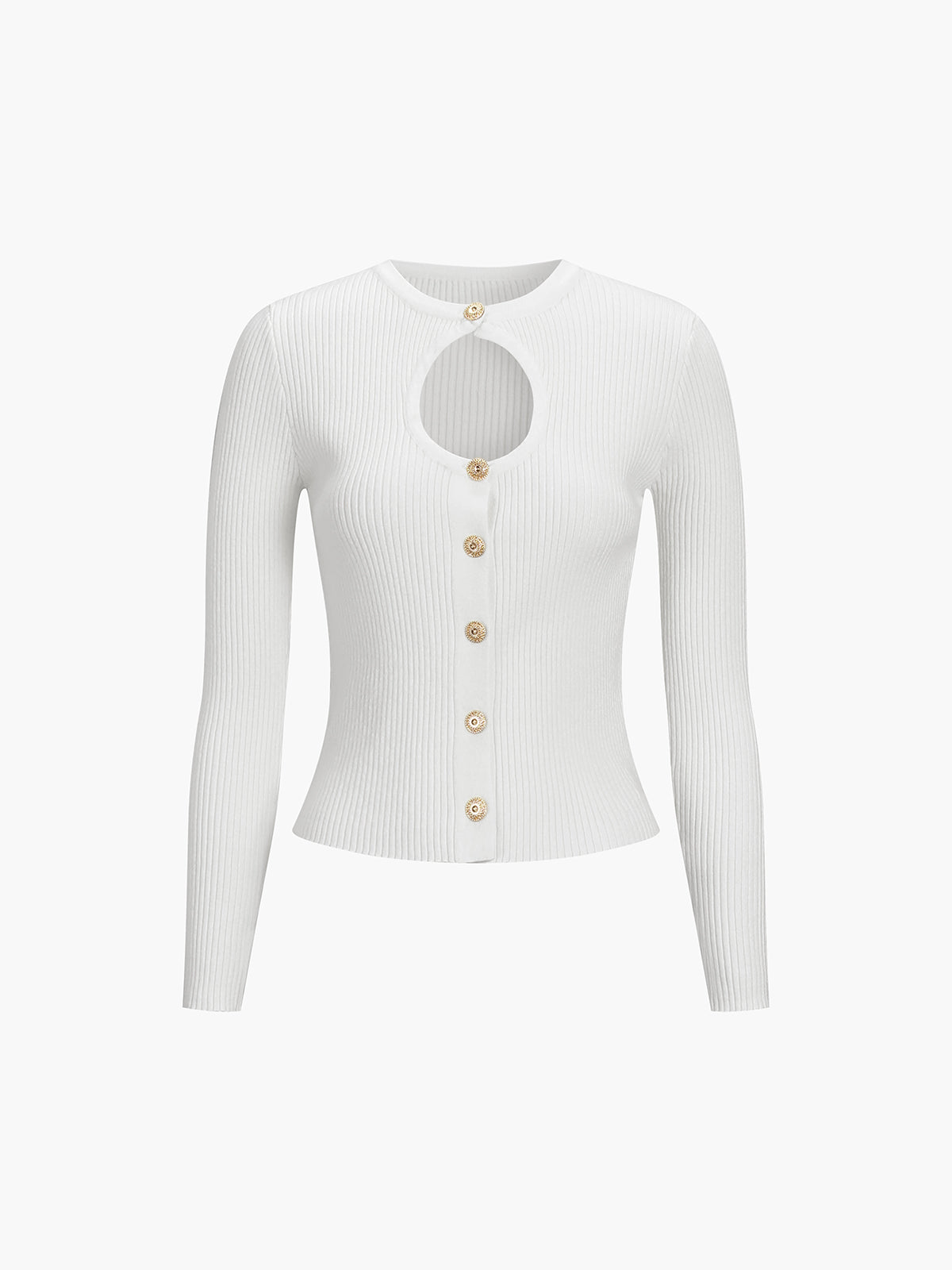 Effortless Keyhole Long Sleeve Knit Top