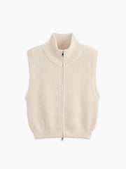 Two Way Zip Mock Neck Sweater Vest