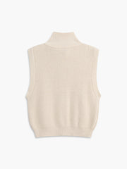 Two Way Zip Mock Neck Sweater Vest