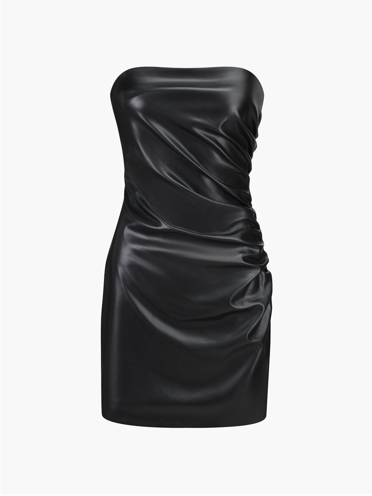 Leather Tube Short Draped Dress