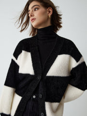 First Choice Stripe Fuzzy Cardigan