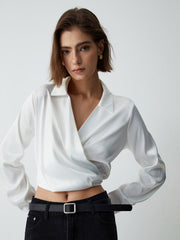 First Choice Crop Wrap Shirt