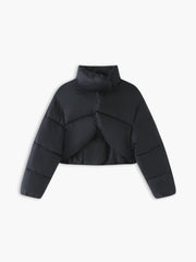 Quilted Puffer Mock Neck Crop Coat