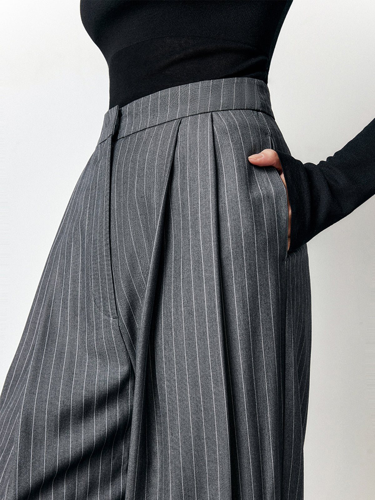 First Choice Pinstripe Wide Leg Dress Pants