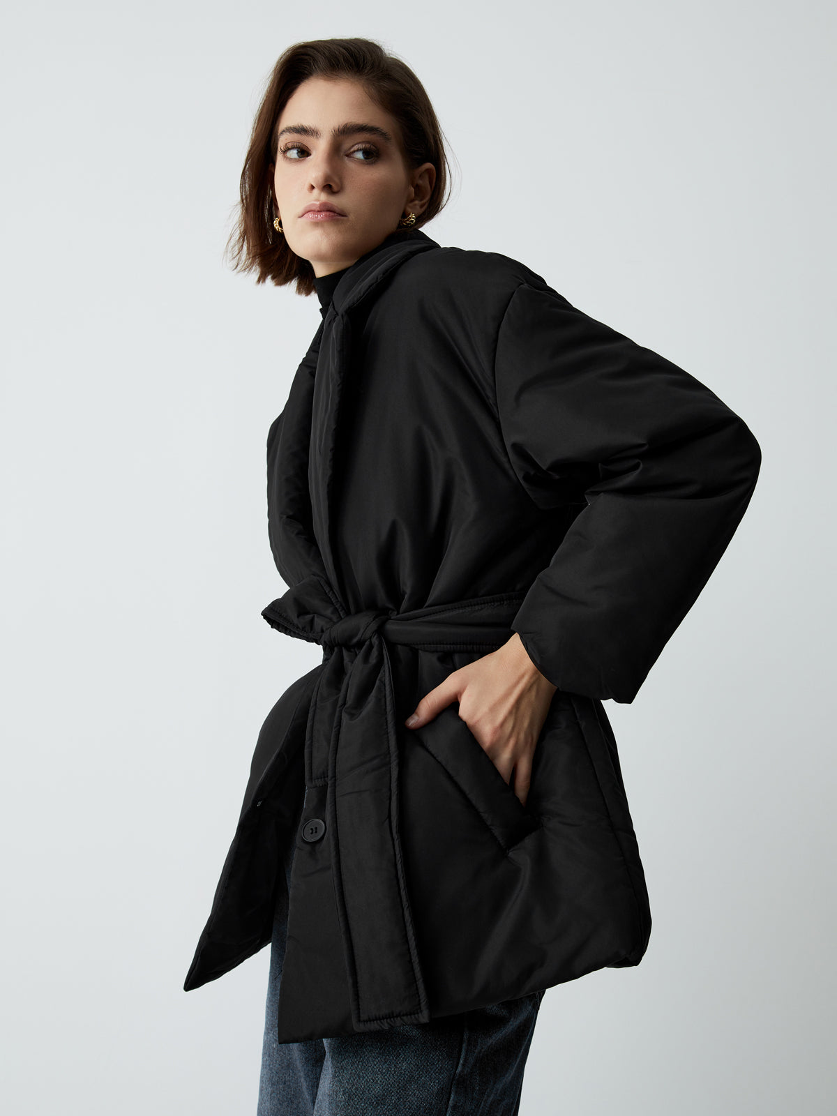 Essential Quilted Belted Coat