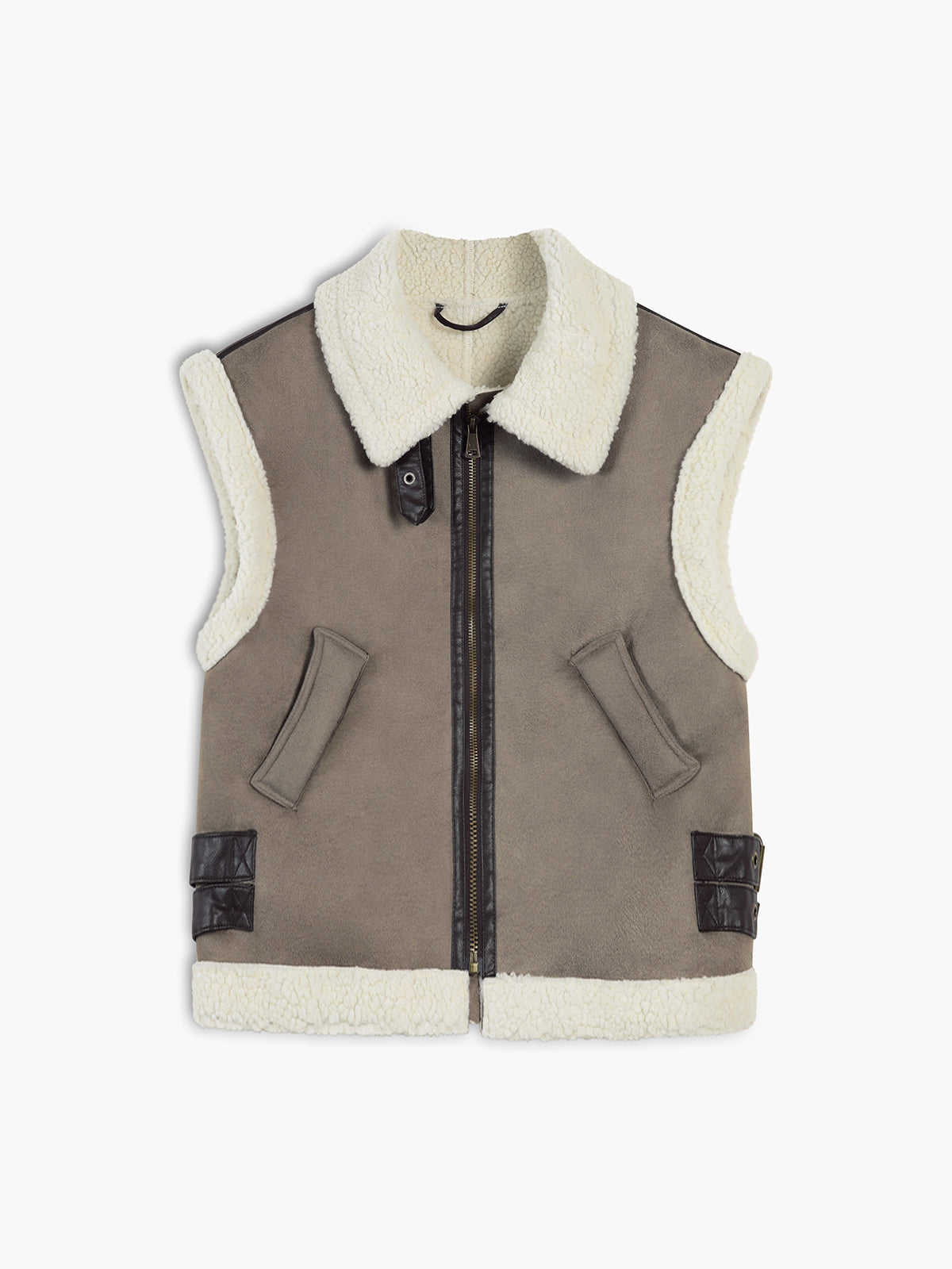 Sherpa Lined Shearling Leather Flight Vest